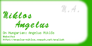 miklos angelus business card